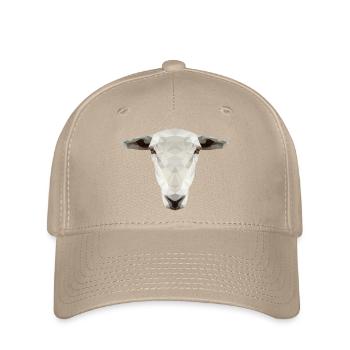 Schaf Kopf – Geometrisches Low Poly Tierdesign - Flexfit Cap - Khaki - Vorne