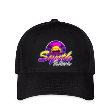 Synth-Wave Music Neon-Vibe Electrowave sunset - Flexfit Cap - black - Front