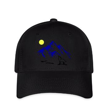 Wolf Full Moon - Flexfit Cap - black - Front