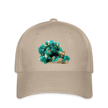 Dioptas Mineral Copper Emerald Silicate Crystal - Flexfit Cap - khaki - Front