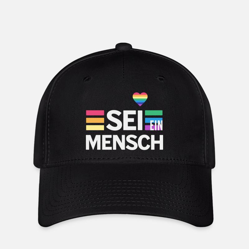 SEI EIN MENSCH - Statement für mehr Menschlichkeit - Flexfit Cap - Schwarz