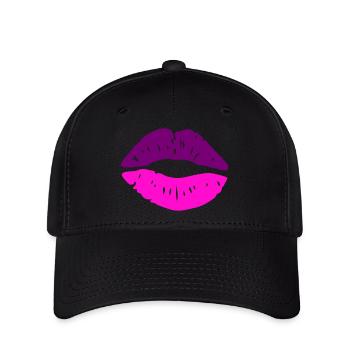Lèvres Embrasser - Casquette Flexfit - noir - Devant