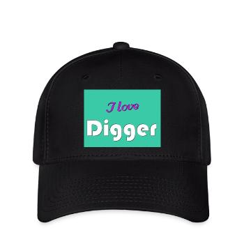 I love Digger - Flexfit Cap - black - Front