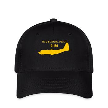 Pilote à l’ancienne C-130 - Casquette Flexfit - noir - Devant