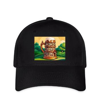 Ein Fachwerkhaus in Form eines Bieres - Flexfit Cap - Schwarz - Vorne