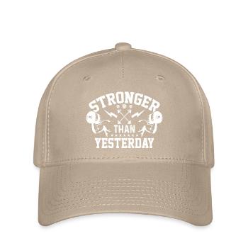 Stronger Than Yesterday - Flexfit Cap - khaki - Front