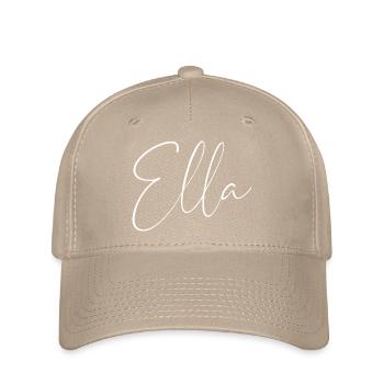Ella / Handwriting Name Design (White) - Flexfit Cap - khaki - Front