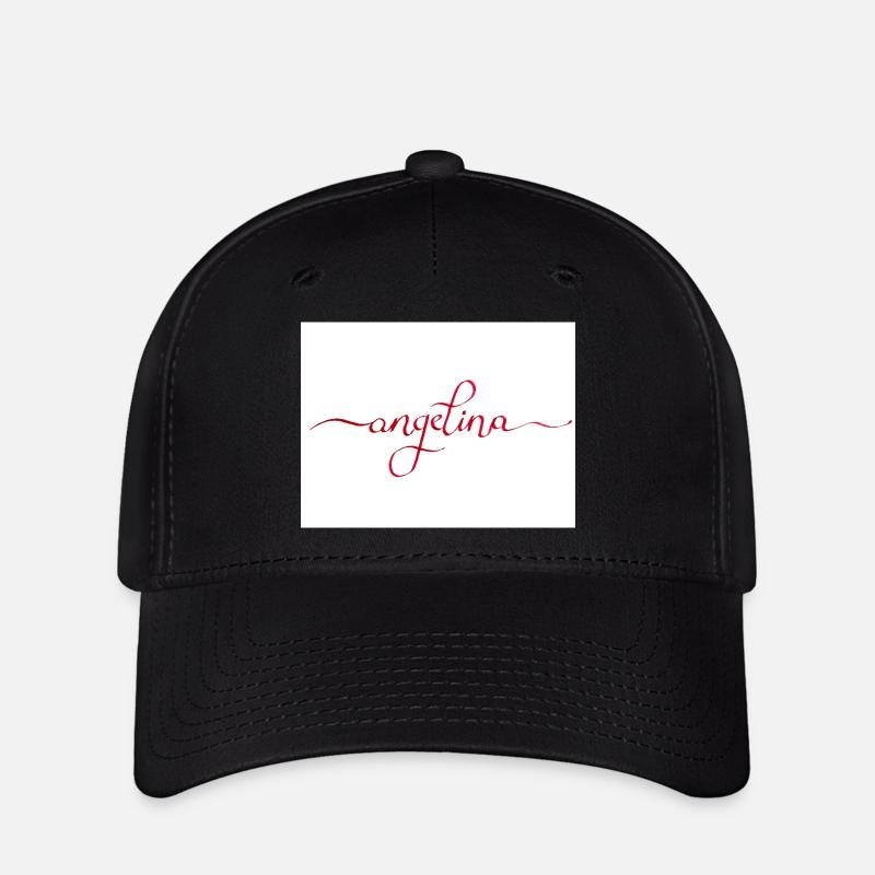 Angelina Elegant Calligraphy in Red - Flexfit Cap - black