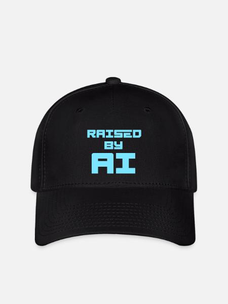 RAISED BY AI - Flexfit Cap - Schwarz