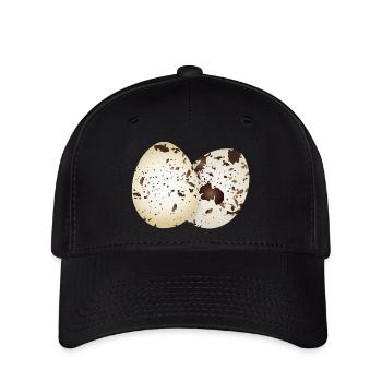 Œufs de caille dessinés dans des couleurs naturelles - Casquette Flexfit - noir - Devant
