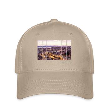 Lissabon Portugal Sonnenuntergang Skyline Souvenir - Flexfit Cap - Khaki - Vorne