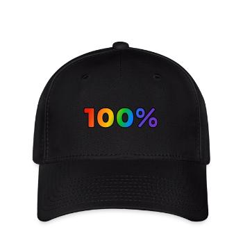 100 Prozent schwul - Flexfit Cap - Schwarz - Vorne