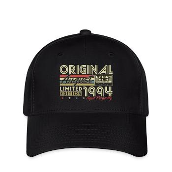 Août 1994 Vintage Rétro Anniversaire Vintage - Casquette Flexfit - noir - Devant