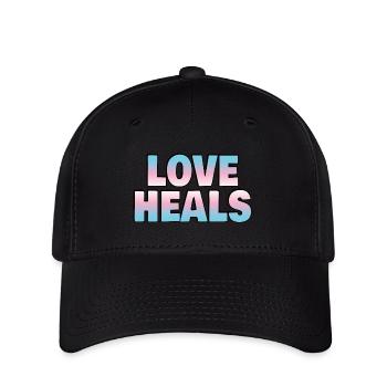 Love Heals Trans Flag Colors - Flexfit Cap - black - Front