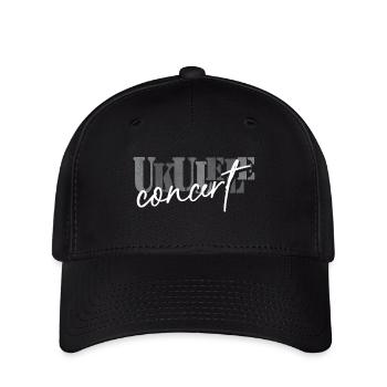 Konzert Ukulele schwarz weiß - Flexfit Cap - Schwarz - Vorne