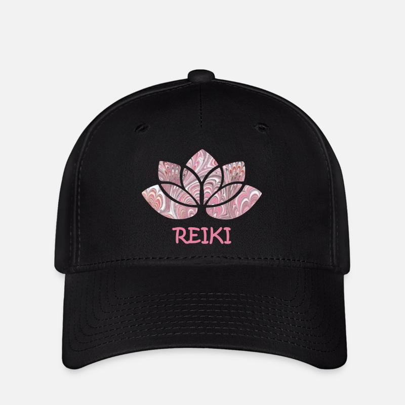 reiki mit lotus e 65 - Flexfit Cap - Schwarz