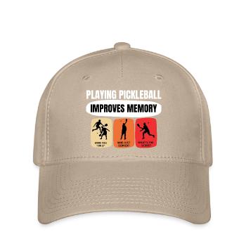 Playing Pickleball Improves Memory - Flexfit Cap - khaki - Front