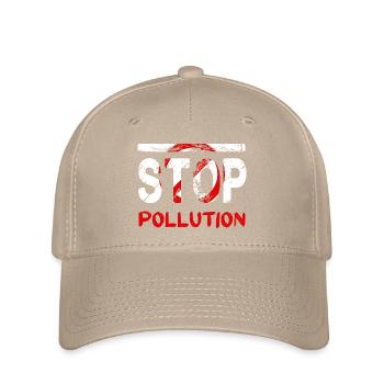 Umweltverschmutzung stoppen - Flexfit Cap - Khaki - Vorne