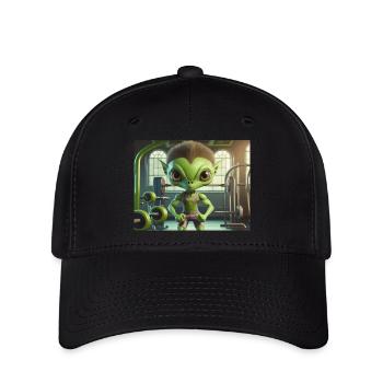Mignon petit extraterrestre vie quotidienne - salle d’entraînement - Casquette Flexfit - noir - Devant