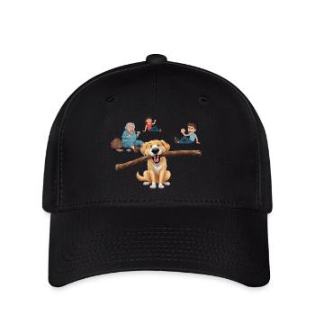 Vertrauen Sie niemals einem Hund mit einem Stock - Flexfit Cap - Schwarz - Vorne