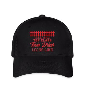 Lokführer, Zugführer, Eisenbahn, U-Bahn, ICE, Zug - Flexfit Cap - Schwarz - Vorne
