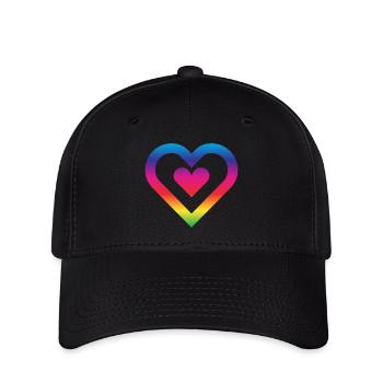 Rainbow Heart Homosexuality LGBT Love - Flexfit Cap - black - Front