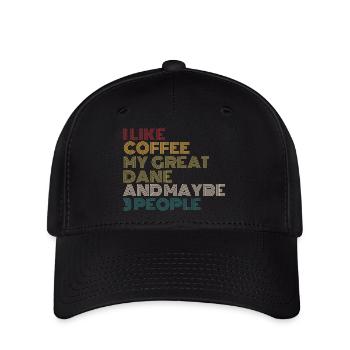 Kaffeeliebhaber Deutsche Dogge Hundebesitzer Lustiges Zitat Vin - Flexfit Cap - Schwarz - Vorne