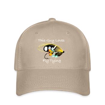 This Guy Loves Fly Tying Black Argus - Flexfit Cap - khaki - Front