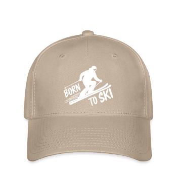 Born To Ski Skifahrer Skifahren Wintersport - Flexfit Cap - Khaki - Vorne