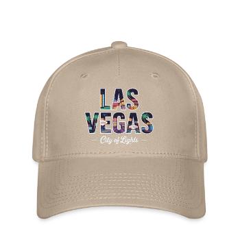 Las Vegas City of Lights – Retro Casino - Flexfit Cap - khaki - Front