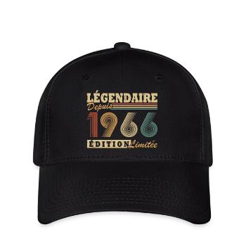 Legendär seit 1966 Vintage-Geburtstagsgeschenk - Flexfit Cap - Schwarz - Vorne