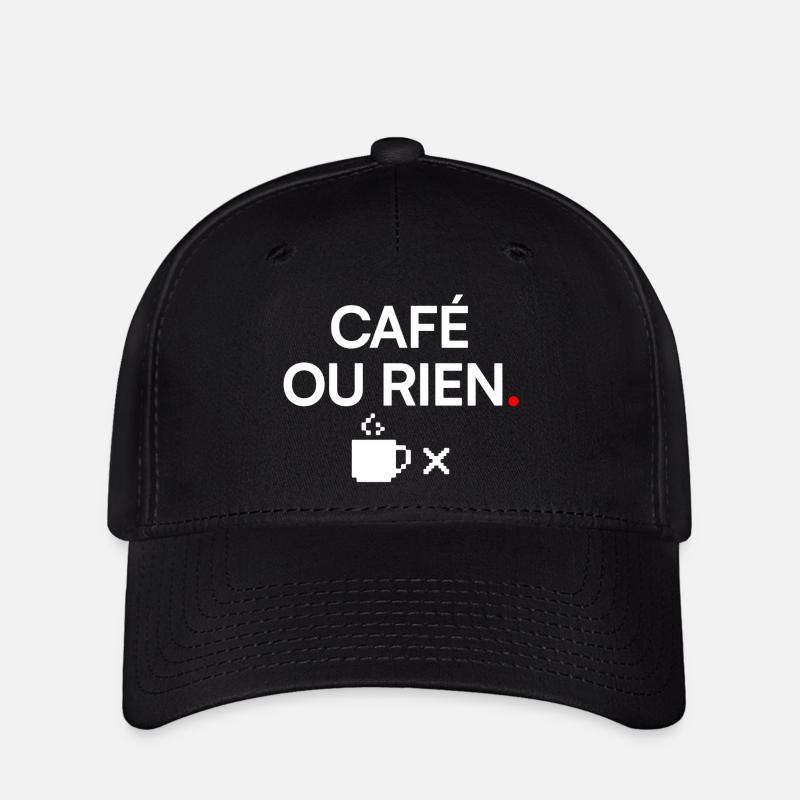 KAFFEE ODER NICHTS | Kaffeehumor - Flexfit Cap - Schwarz