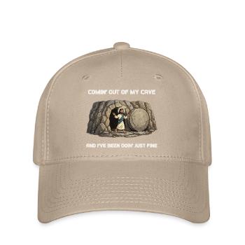 Auferstehung aus der Höhle Spruch - Flexfit Cap - Khaki - Vorne