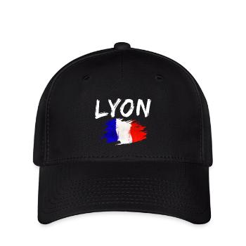 Lyon France Ville Drapeau Lyon - Casquette Flexfit - noir - Devant