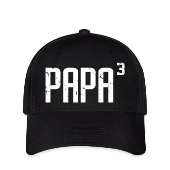 Papa von drei Kindern, Vatertagsgeschenk, Vater von 3 - Flexfit Cap - Schwarz - Vorne