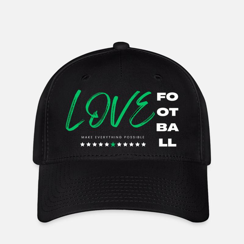 Ich liebe Fußball grün - Flexfit Cap - Schwarz