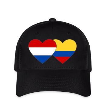 Colombia Holland Flag Heart - Flexfit Cap - black - Front