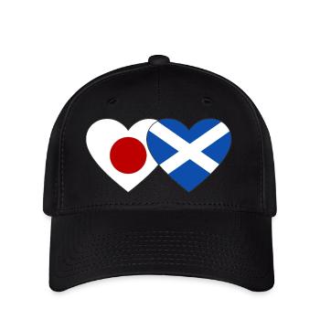 Japon Ecosse Drapeau Coeur - Casquette Flexfit - noir - Devant