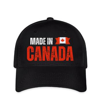 Hergestellt in Kanada, kanadischer Stolz - Flexfit Cap - Schwarz - Vorne
