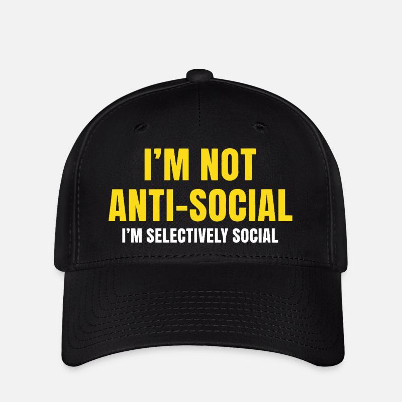 Énoncé social sélectif - Casquette Flexfit - noir