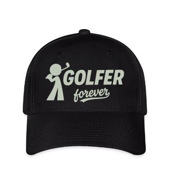 Golfer Forever Silhouette - Flexfit Cap - black - Front