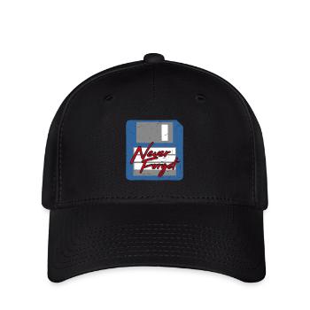 Never Forget Diskette Computer Speicher PC Retro - Flexfit Cap - Schwarz - Vorne