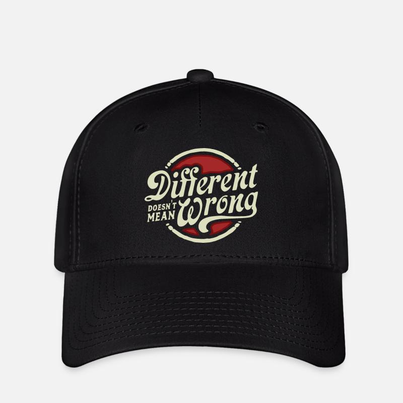 DIFFERENT DOES NOT MEAN WRONG - Flexfit Cap - black