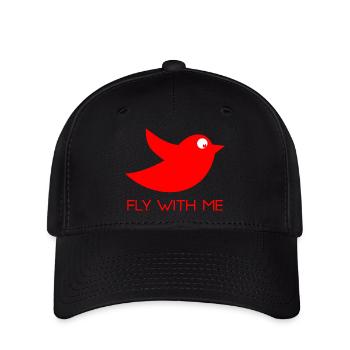 FLY WITH ME - Flexfit Cap - Schwarz - Vorne