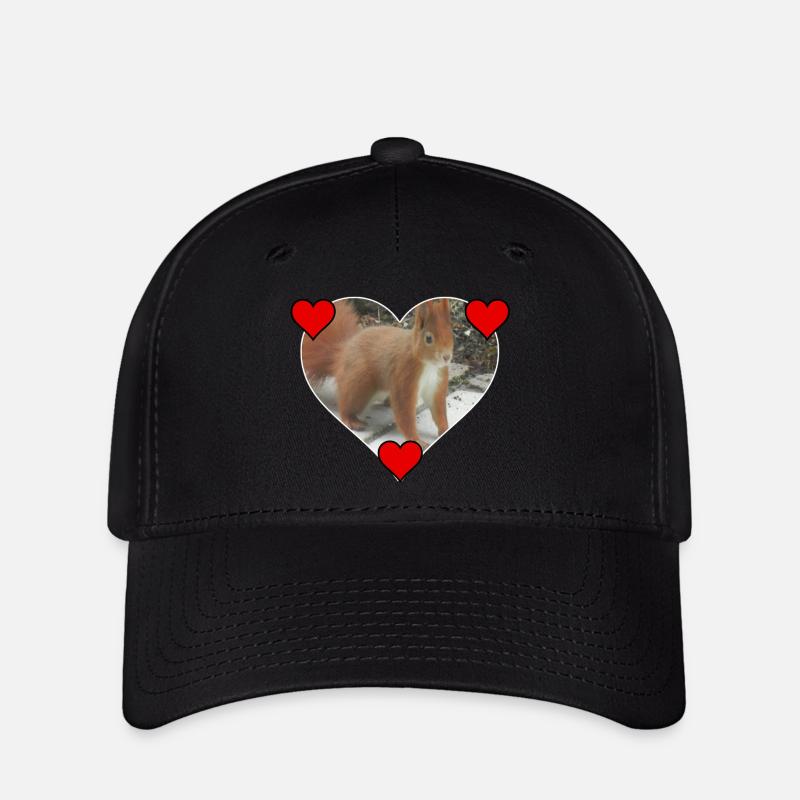 Squirrel Squirrel Love Love Heart - Flexfit Cap - black