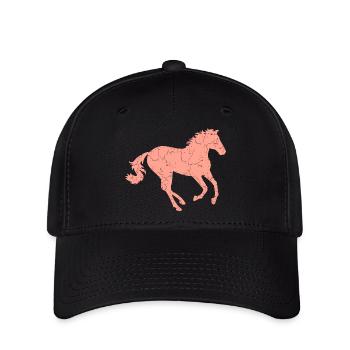 Cheval au galop - Casquette Flexfit - noir - Devant