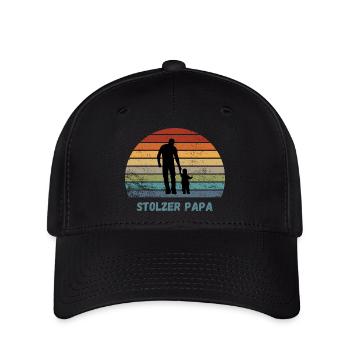 Stolzer Papa Geschenk Papa und Kind - Flexfit Cap - Schwarz - Vorne