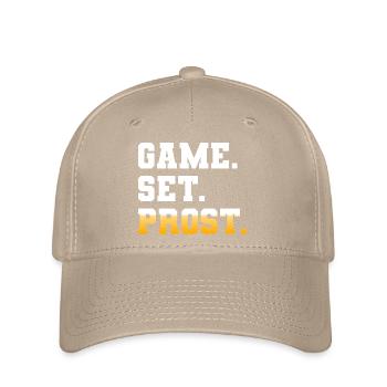 Game Set Match Prost Tennis Paddle Bier - Flexfit Cap - Khaki - Vorne