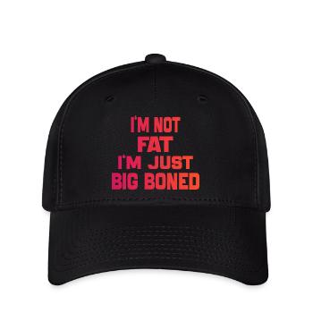Ich bin nicht fett, ich bin nur dickknochig, lustig Zitat - Flexfit Cap - Schwarz - Vorne