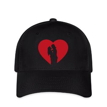 Romantisches Paar im Herzen - Flexfit Cap - Schwarz - Vorne